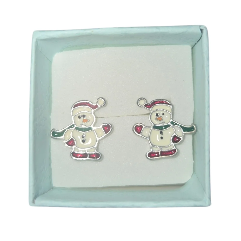 White Snowman‎ Kid's Earrings